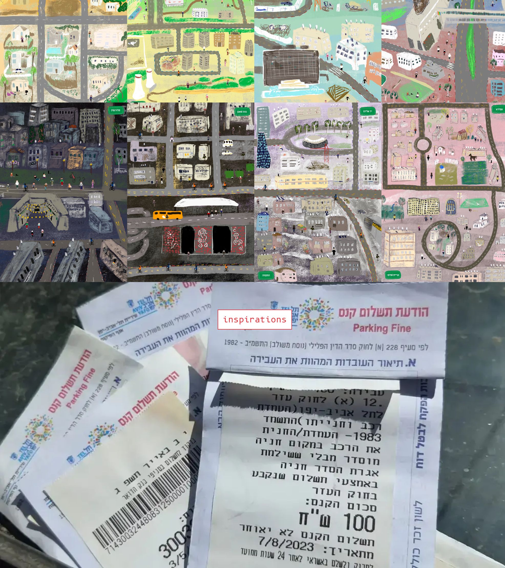 Neighbourhood map illustrations and inspirations: Tel Aviv parking fines